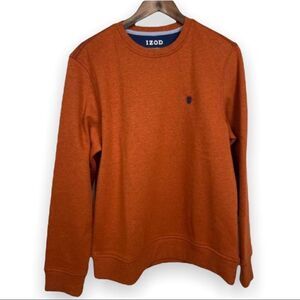 IZOD Advantage Performance Fleece Crewneck Pumpkin Orange  Sweatshirt Men's S